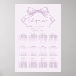Romantischer Sketched Bow | Lilac Seekartenplakat Poster