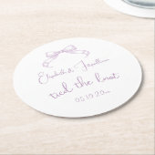 Romantischer Sketched Bow | Lilac tied das Datum d Runder Pappuntersetzer (Angewinkelt)