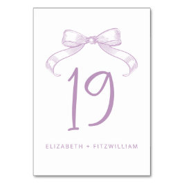 Romantischer Sketched Bow | Lilac Tischnummer Card