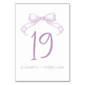 Romantischer Sketched Bow | Lilac Tischnummer Card (Rückseite)