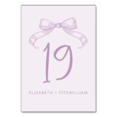 Romantischer Sketched Bow | Lilac Tischnummer Card (Rückseite)