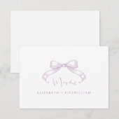 Romantischer Sketched Bow | Lilac Wedding Dankeskarte (Vorne/Hinten)