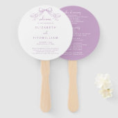 Romantischer Sketched Bow | Lilac Wedding Program Fächer (Vorne und Hinten)