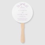 Romantischer Sketched Bow | Lilac Wedding Program Fächer (Vorderseite)
