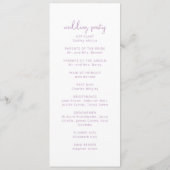 Romantischer Sketched Bow | Lilac Wedding Programm (Rückseite)