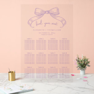 Romantischer Sketched Bow Seekarte für Lilac Acrylschild