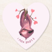 Romantischer Sloth Heart Paper Untersetzer - I Lie (Vorderseite)