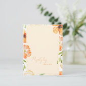 Romantischer Soft-Pfirsich-QR-Code-Garten-Blumenho RSVP Karte (Stehend Vorderseite)
