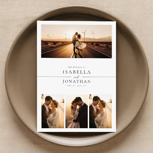 Romantischer Sonnenuntergang 8 Foto Hochzeit Einladung