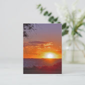 Romantischer Sonnenuntergang am Ozean Postkarte (Stehend Vorderseite)