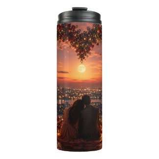 Romantischer Sonnenuntergang-Couple-Tumbler – Mond Thermosbecher