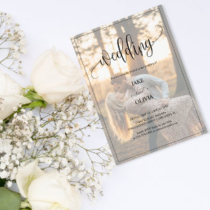 Romantischer Sonnenuntergang Elegant 2 Foto Hochze Einladung