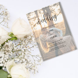 Romantischer Sonnenuntergang Elegante 2 Foto Hochz Einladung