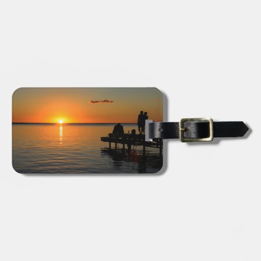 Romantischer Sonnenuntergang Gepäckanhänger (Vorderseite horizontal)