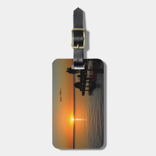 Romantischer Sonnenuntergang Gepäckanhänger (Vorderseite vertikal)