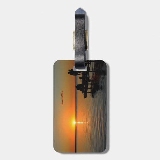 Romantischer Sonnenuntergang Gepäckanhänger (Rückseite vertikal)