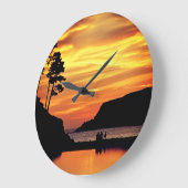 Romantischer Sonnenuntergang Große Wanduhr (Winkel)