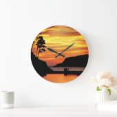 Romantischer Sonnenuntergang Große Wanduhr (Zuhause)