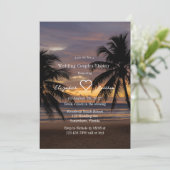 Romantischer Sonnenuntergang Hochzeitsdusche Einladung (Stehend Vorderseite)