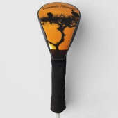 Romantischer Sonnenuntergang in Afrika orange mit Golf Headcover (Vorderseite)