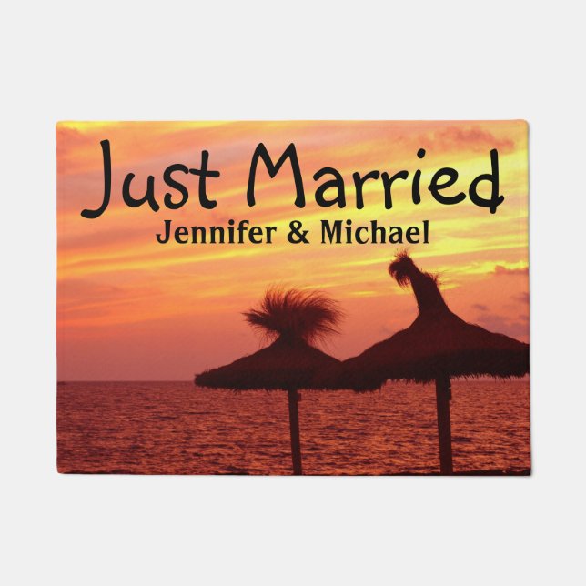 Romantischer Sonnenuntergang in dem Meer - gerade Fußmatte (Vorderseite)