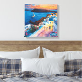 Romantischer Sonnenuntergang in Santorini Leinwanddruck (Insitu (Schlafzimmer))