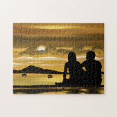 Romantischer Sonnenuntergang Lago Couple Puzzletei Puzzle (Horizontal)