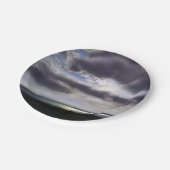 Romantischer Sonnenuntergang über dem See Pappteller (Schrägansicht)