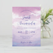 Romantischer Sonnenuntergang Wasserfarbe Einladung (Stehend Vorderseite)