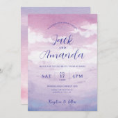 Romantischer Sonnenuntergang Wasserfarbe Einladung (Vorne/Hinten)