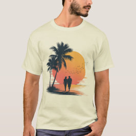Romantischer Sonnenuntergangsspaziergang T-Shirt
