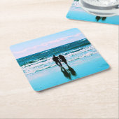 Romantischer Spaziergang am Strand - Untersetzer (angewinkelt)