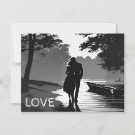 Romantischer Spaziergang durch den Mondlichtsee Postkarte