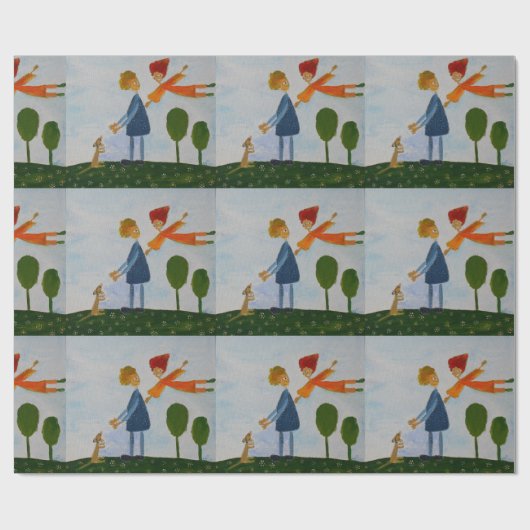 Romantischer Spaziergang Matte Wrapping Paper Geschenkpapier (Flach)