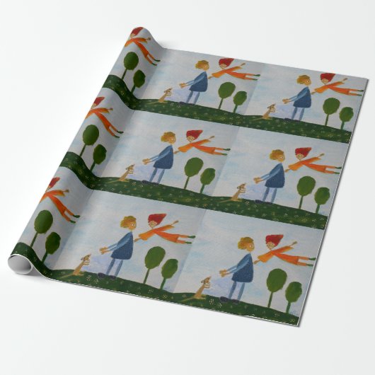 Romantischer Spaziergang Matte Wrapping Paper Geschenkpapier (Ungerollt)