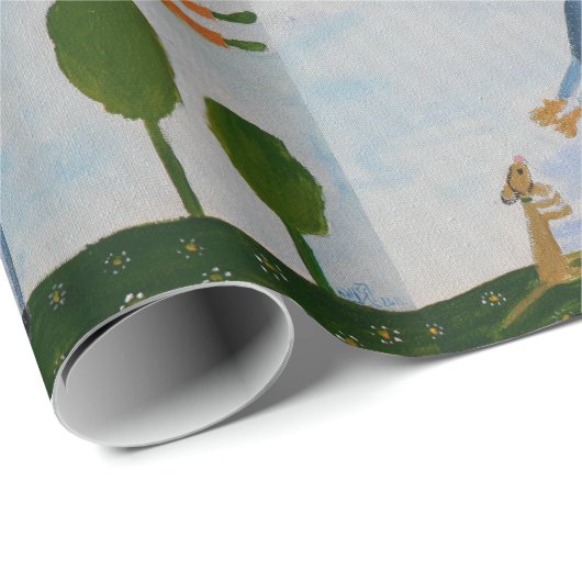 Romantischer Spaziergang Matte Wrapping Paper Geschenkpapier (Rolleneckpunkt)