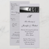 Romantischer Spaziergang Monogramm Grau Hochzeitsp Programm (Vorne/Hinten)