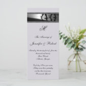 Romantischer Spaziergang Monogramm Grau Hochzeitsp Programm (Stehend Vorderseite)
