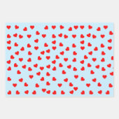 Romantischer, spielerischer Rotherz-Muster Pastell Geschenkpapier Set (Vorderseite 3)