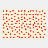 Romantischer, spielerischer Rotherz-Muster Pastell Geschenkpapier Set (Vorderseite)