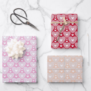 Romantischer Spitzensport - Valentinstag Geschenkpapier Set