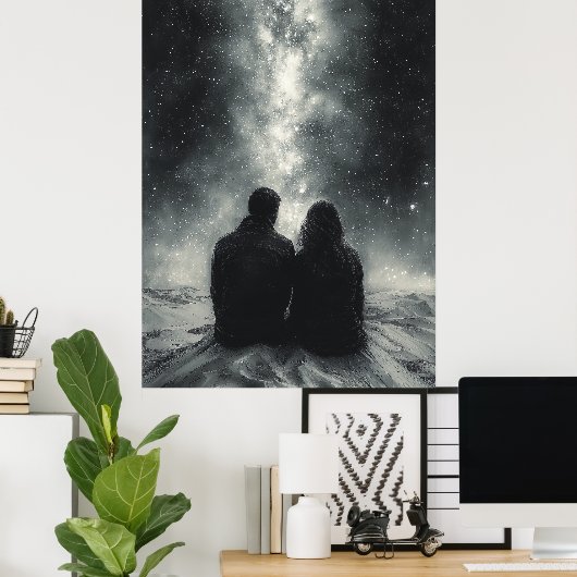 Romantischer Stargazing unter der Milchstraße - Ko Poster (Heimbüro)