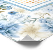Romantischer Staubblauer Gold Boho Sitzplan Poster (Ecke)