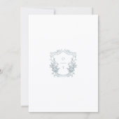 Romantischer staubblauer Line-Art-Blumenhochzeit Save The Date (Rückseite)