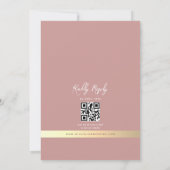 Romantischer Staubrose QR-Code Foto Hochzeit Einladung (Rückseite)