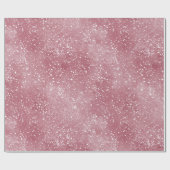Romantischer Staubrose-Schimmer Weiß Glitter-Muste Geschenkpapier (Flach)