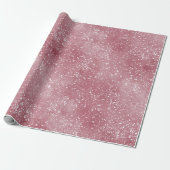 Romantischer Staubrose-Schimmer Weiß Glitter-Muste Geschenkpapier (Ungerollt)