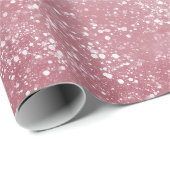 Romantischer Staubrose-Schimmer Weiß Glitter-Muste Geschenkpapier (Rolleneckpunkt)