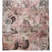 Romantischer Steampunk | Antikes Vintages Ephemera Duschvorhang (Vorderseite)