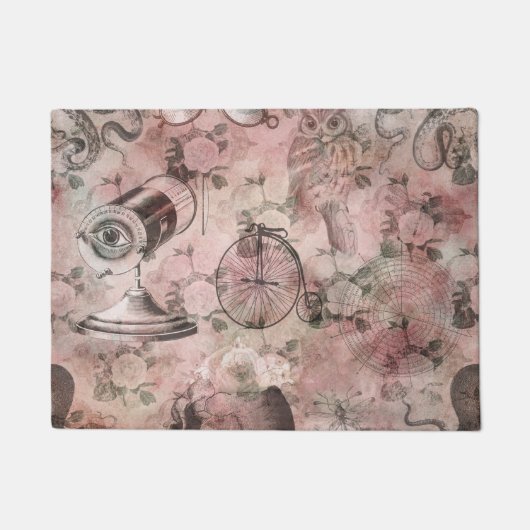 Romantischer Steampunk | Antikes Vintages Ephemera Fußmatte (Vorderseite)